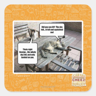 Sky fällt quadratischer aufkleber