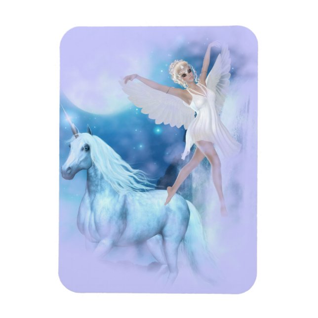 Sky Fee Asparas und Unicorn Vignette Magnet (Vertikal)