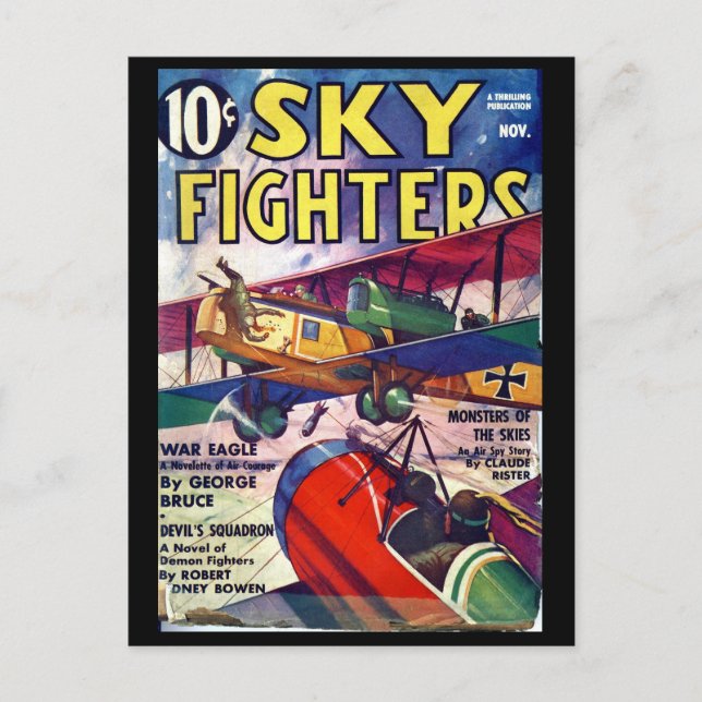 Sky Fighters - Nov 1937a_Pulp Art Postkarte (Vorderseite)
