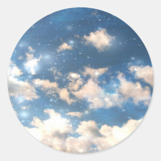 Sky Glitzern Runder Aufkleber