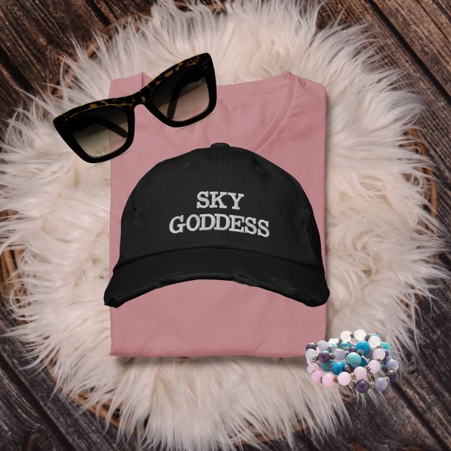Sky Goddess Typografie, Wanderlust, Einfach Bestickte Baseballkappe (Von Creator hochgeladen)