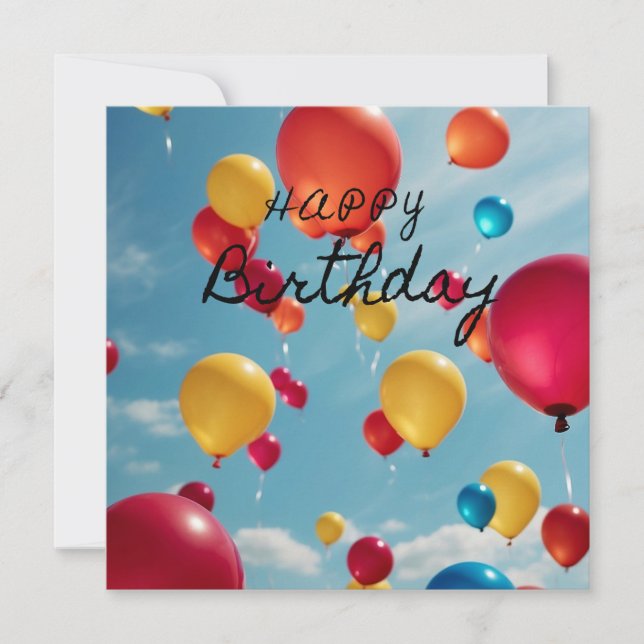 Sky High Celebrations: Ein Ausbruch des Geburtstag Einladung (Vorderseite)