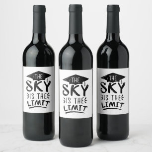 Sky ist das Limit Clever Abschluss Captions Niedli Weinetikett