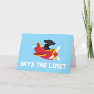Sky ist die Grußkarte für den Limit Hund fliegende Dankeskarte