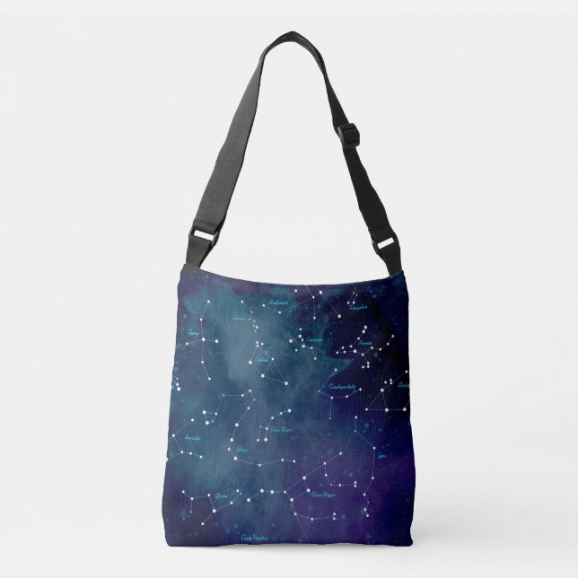 Sky Map Constellations Astronomie Tragetaschen Mit Langen Trägern (Vorderseite)