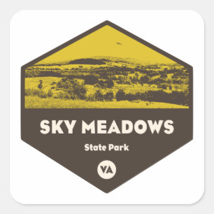 Sky Meadows Staat Park, Virginia Quadratischer Aufkleber