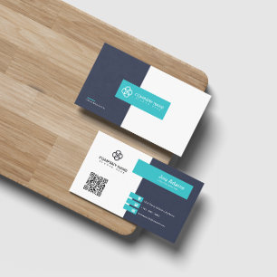 Sky Modern Simple Beruflich QR Code Scannable Visitenkarte
