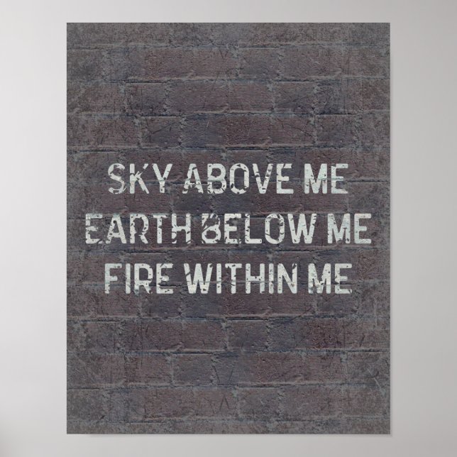 Sky Oove Me Zitat Poster (Vorne)