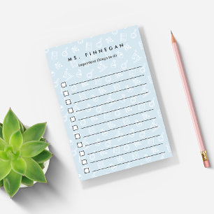 Sky Personalized Science Teacher To-Do List Post-it Klebezettel