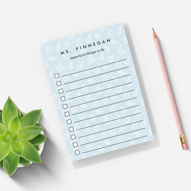 Sky | Personalized Science Teacher To-Do List Post-it Klebezettel (Von Creator hochgeladen)