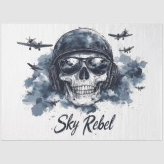 Sky Rebel Skull mit Pilot Helm und Sonnenbrille Seidenpapier
