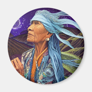 Sky Road Walker Native American Fantasy-Kunst Magnet