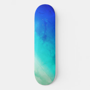 Sky Skateboard Deck, Blue and Green Hues