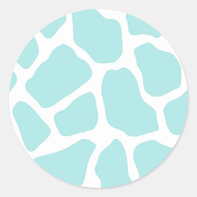 Sky und White Giraffe Print Runder Aufkleber (Vorderseite)