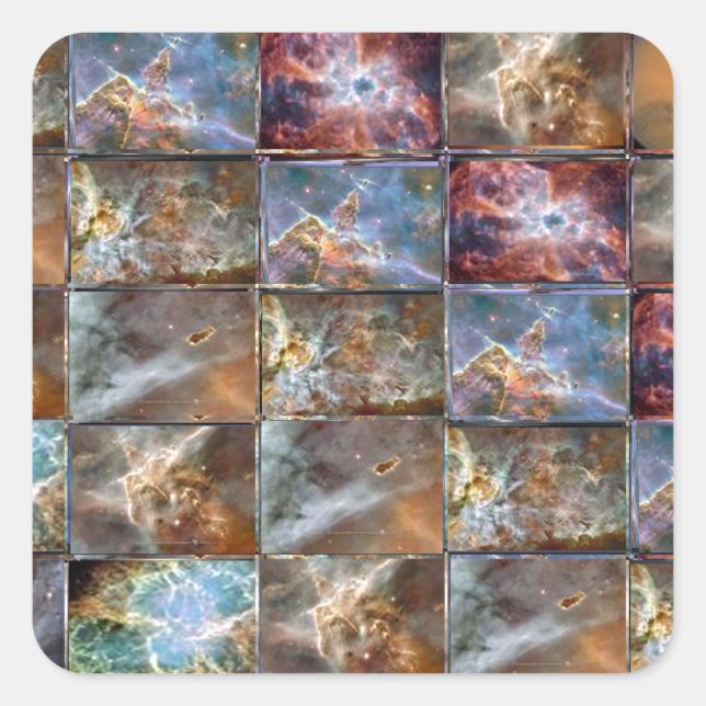 SKY Wave Tile Work Graphics Quadratischer Aufkleber (Vorderseite)