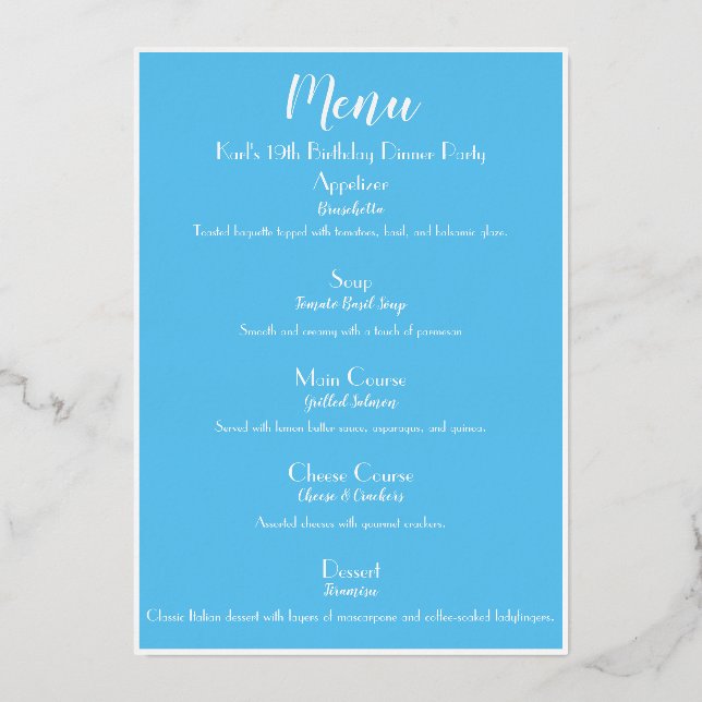 SkyBlue Luxe Gold Cocktail Party Menu (Verso)