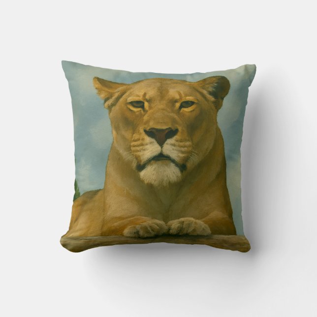 Skybound Grace - Lioness on Ledge Kissen (Vorderseite)
