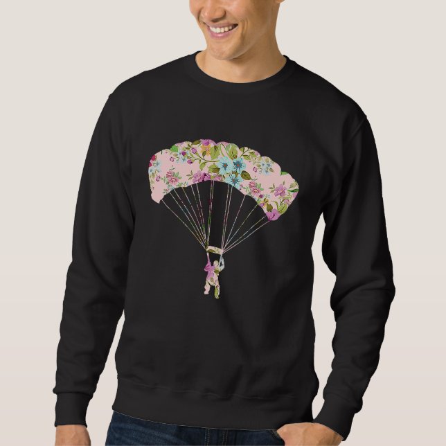 Skydive Parachute Parachutist Skydiver Skydiving   Sweatshirt (Vorderseite)