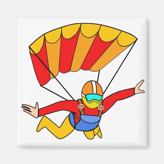 Skydive Red Yello Parachute Magnet (Vorne)