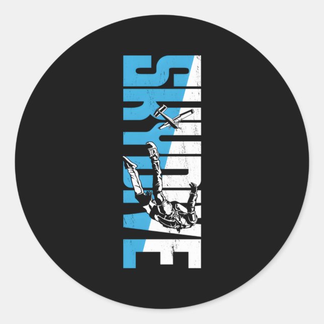Skydive Runder Aufkleber (Vorderseite)