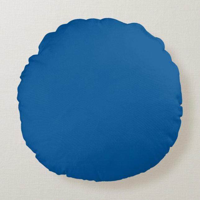 Skydiver Blue, Solid Color Royal Blue Rundes Kissen (Vorderseite)