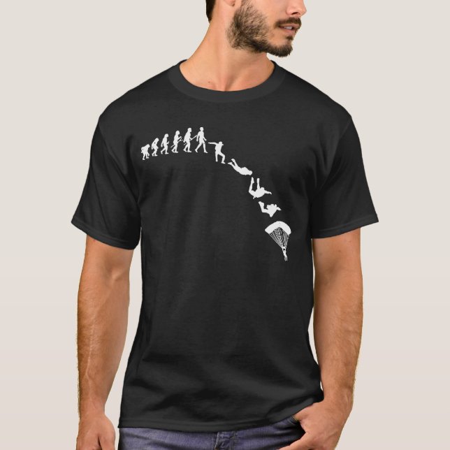 Skydiver Evolution Skydiver Fallschirm BASE Jump T-Shirt (Vorderseite)