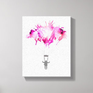 Skydiver-Fallschirm Skydiving mit Fallschirm Leinwanddruck