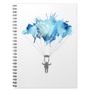 Skydiver, Fallschirm. Skydiving Sport. Notizblock