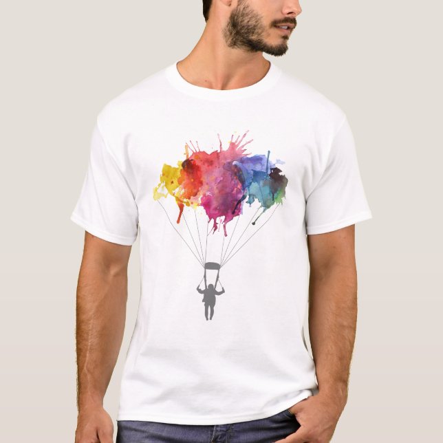 Skydiver, Fallschirm. Skydiving Sport. T-Shirt (Vorderseite)