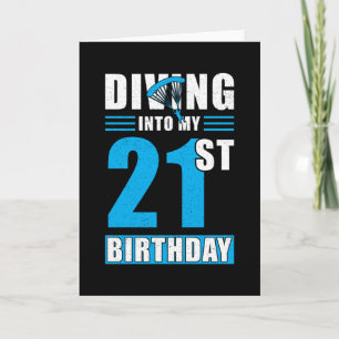 Skydiver Geschenk 21. Geburtstag Karte