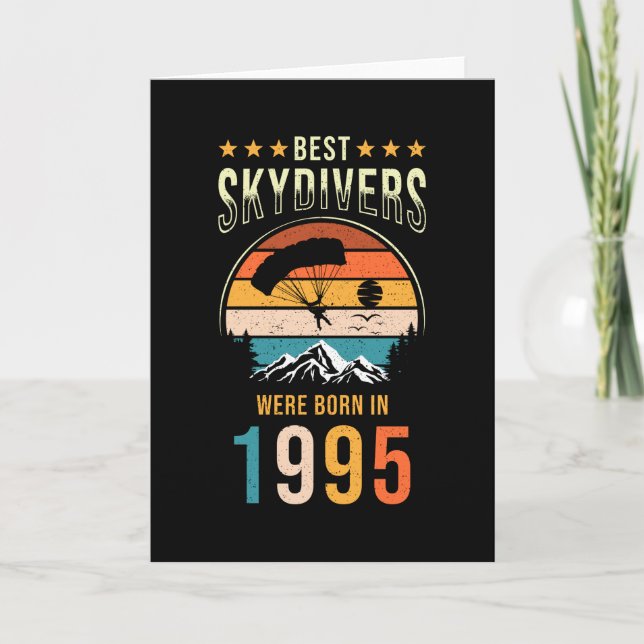 Skydiver Gift geboren 1995 Karte (Vorderseite)
