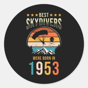 Skydiver Gift Runder Aufkleber