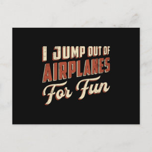 Skydiver I springt aus dem Flugzeug zum Spaß Retro Postkarte