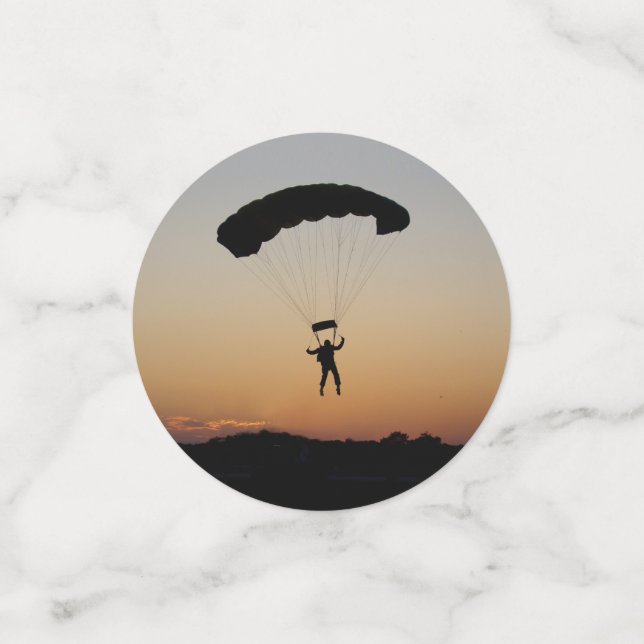 Skydiver Parachute bei Sunset Sky Diver Konfetti (Klein Vorderseite)