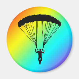 Skydiver Silhouette Magnet