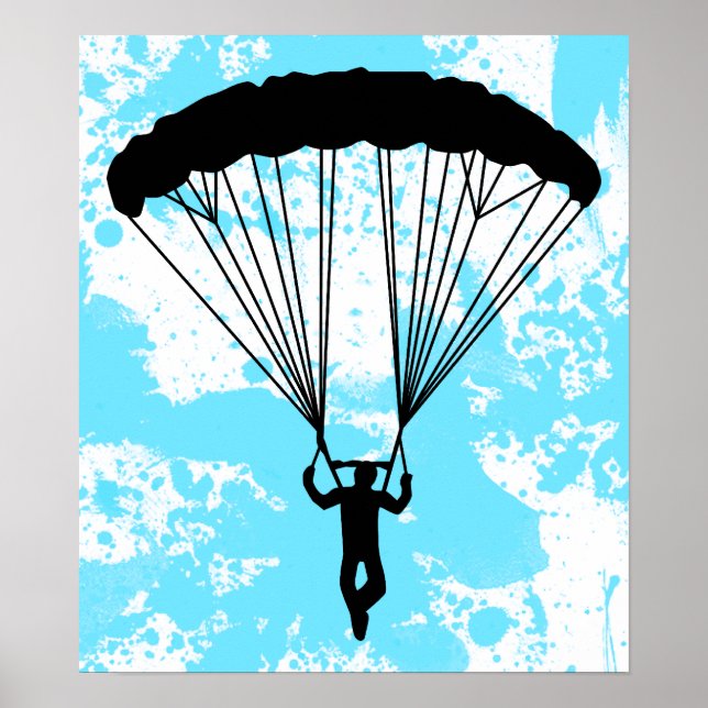 Skydiver Silhouette Poster (Vorne)