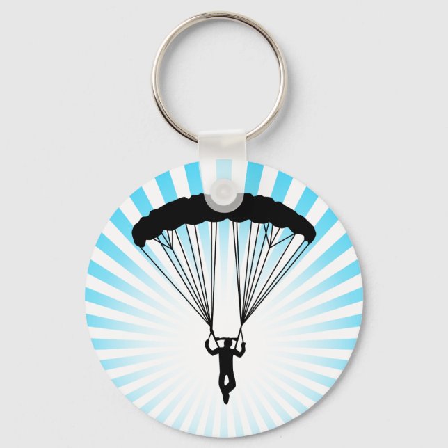 Skydiver Silhouette Schlüsselanhänger (Vorderseite)