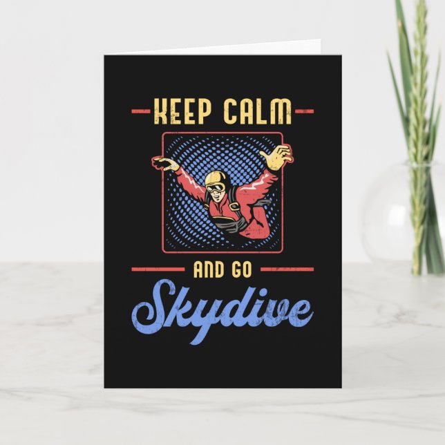 Skydiver Skydiver Retro Behalt Calm Funny Geschenk Karte (Vorderseite)