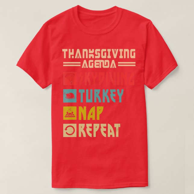 Skydiver Türkei Nickerchen Wiederholung Funny Skyd T-Shirt (Design vorne)