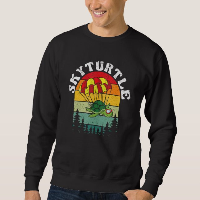 Skydiver Turtle Skydiving Adventure Jumping Flying Sweatshirt (Vorderseite)