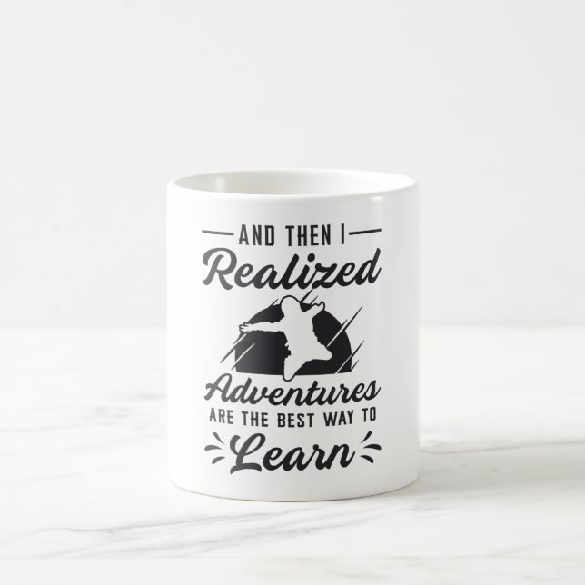 Skydiver und dann realisierte ich Abenteuer Funny Kaffeetasse (Mittel)