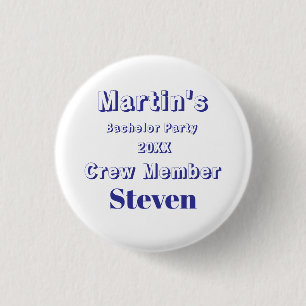 Skydiving Bachelor Party Funny Adventure Theme Button