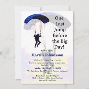 Skydiving Bachelor Party Funny Adventure Theme Einladung
