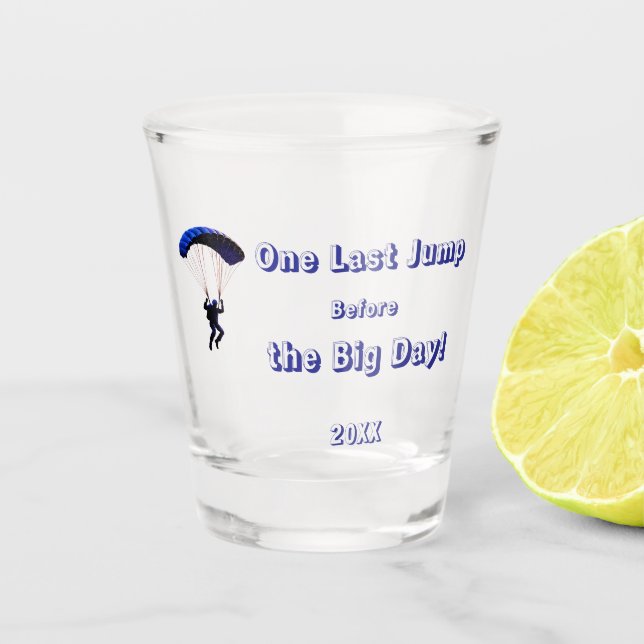 Skydiving Bachelor Party Funny Adventure Theme Schnapsglas (Vorderseite)