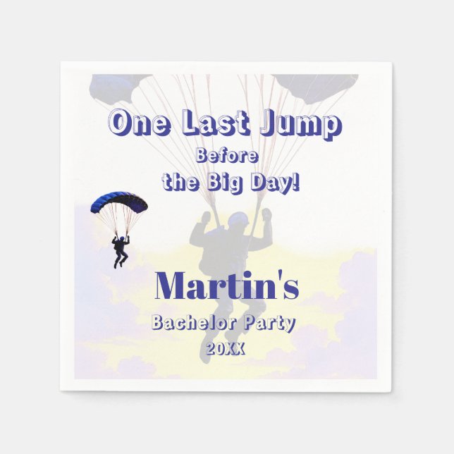 Skydiving Bachelor Party Funny Adventure Theme Serviette (Vorderseite)