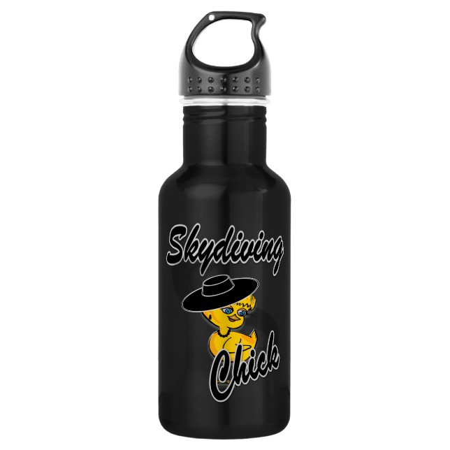 Skydiving Chick #4 Edelstahlflasche (Vorderseite)