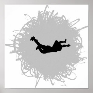 Skydiving Gekritzel-Art Poster