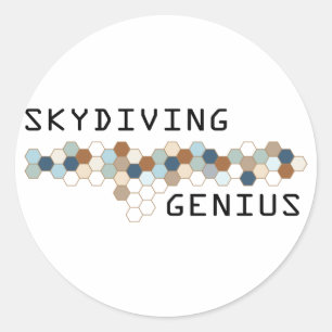 Skydiving Genius Runder Aufkleber
