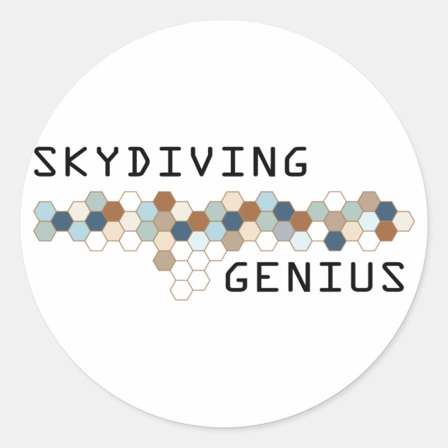Skydiving Genius Runder Aufkleber (Vorderseite)