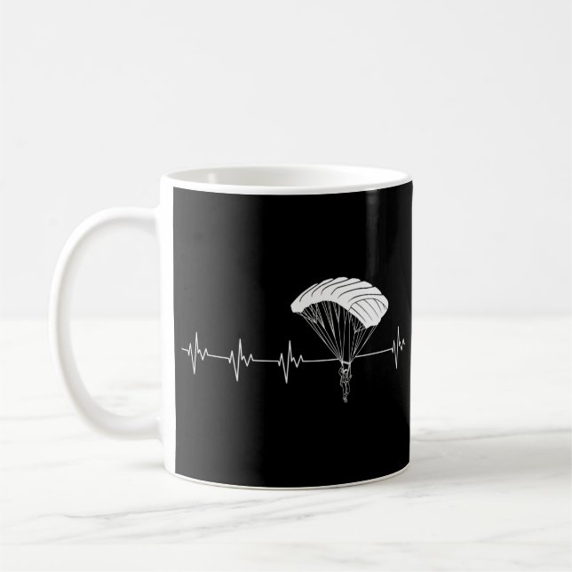 Skydiving Heartbeat Skydiver Parachuting Lover Kaffeetasse (Links)